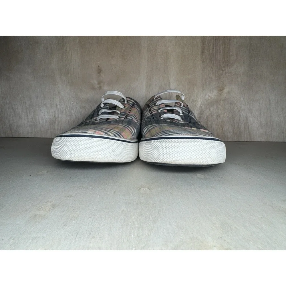 Sz 11.5 Sperry Plaid Canvas‎ Sneakers Lace Up Casual Shoes Men